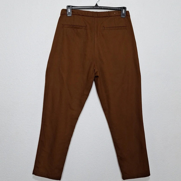 Zara Brown Bohemian Baggy High Rise Tapered Leg Trouser Pants Size M - Picture 6 of 12